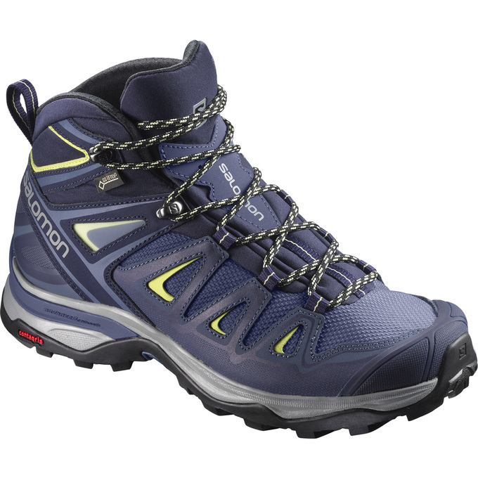 Salomon Israel X ULTRA 3 WIDE MID GTX® W - Womens Hiking Shoes - Deep Blue (DLBJ-91687)